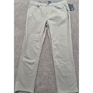 NWT GAP men green khaki slim fit pants 38x30 super soft stretch twill classic